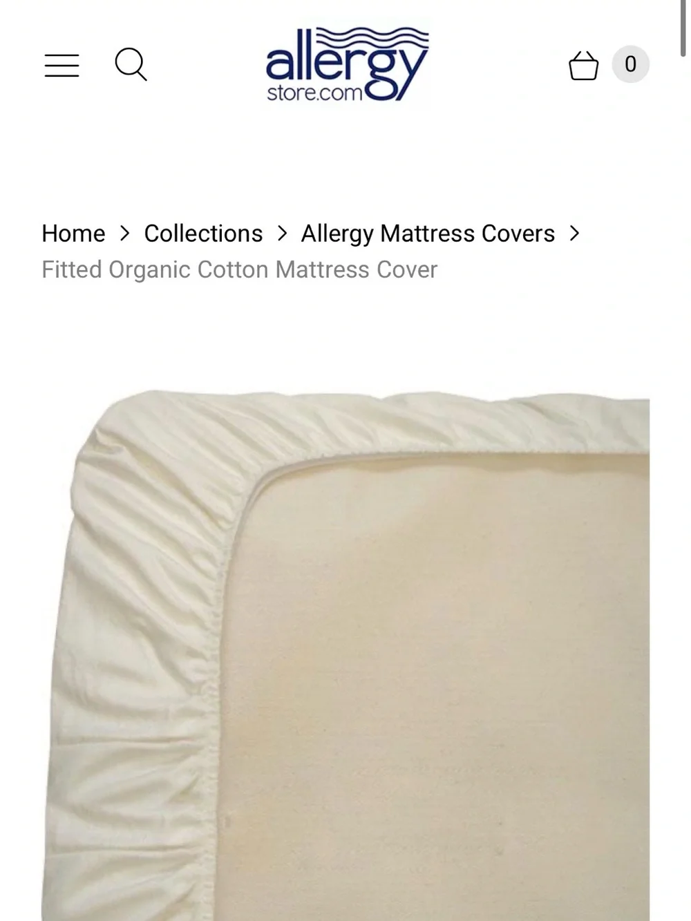 ALLERGY CARE 100% ORGANIC COTTON FITTED MATTRESS PROTECTOR QUEEN